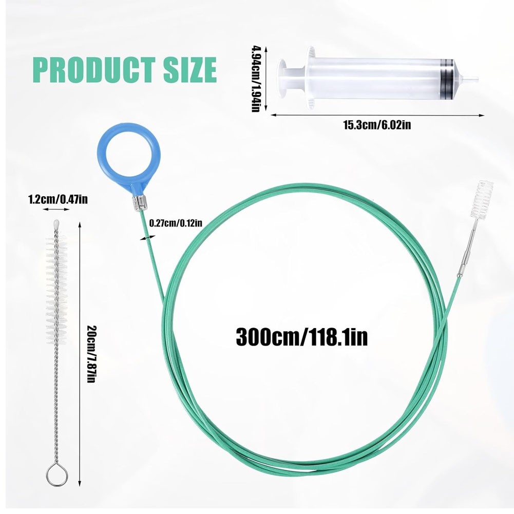 2 SET Sunroof Drain Cleaning Tool, 118in Long Pipe Cleaners Tube Cleaning Brush