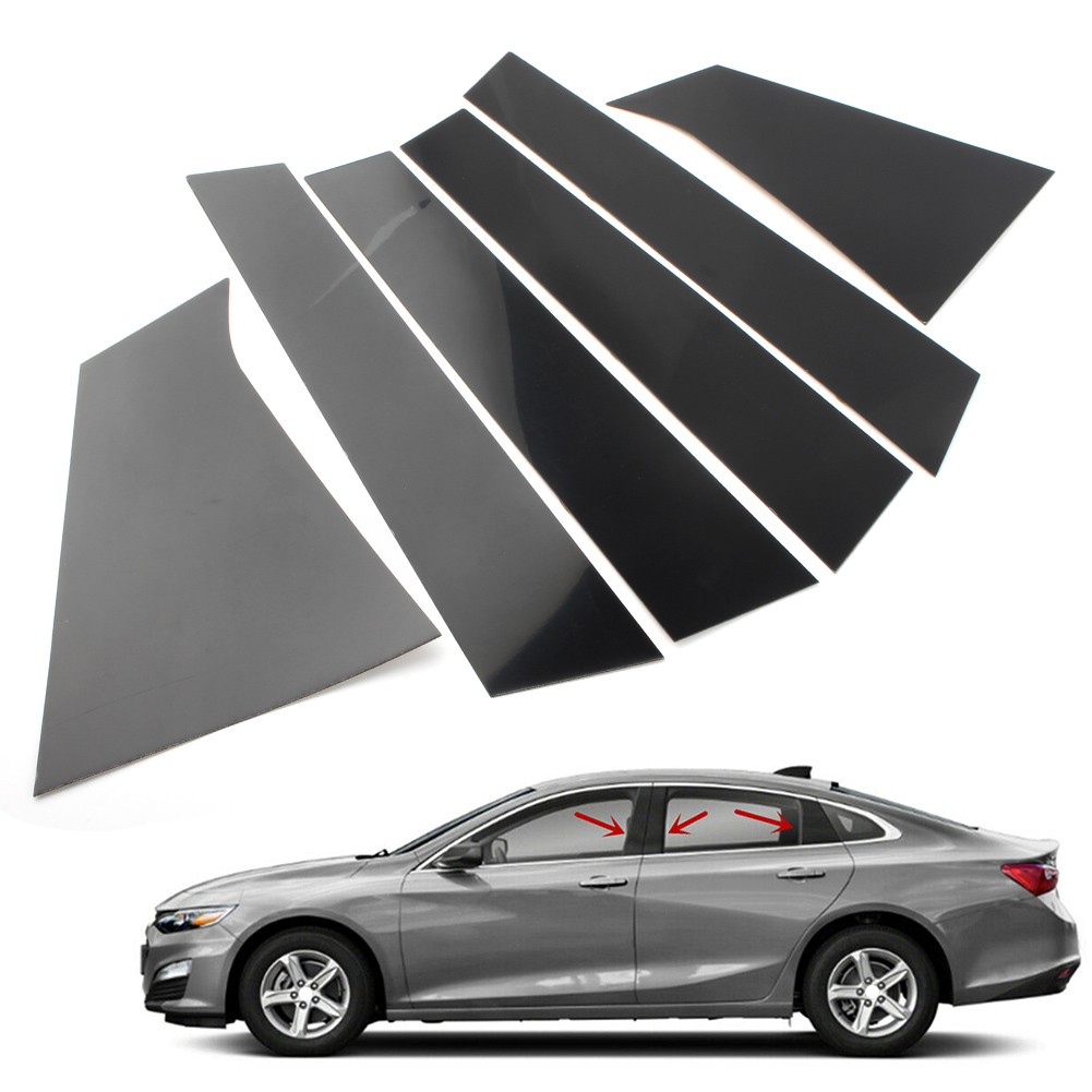 Fit Chevrolet Malibu 2016-2023 Door Pillar Posts Piano Moulding Trim Cover Set