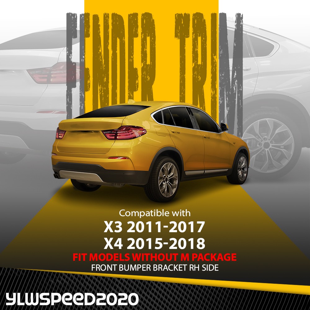 Fits BMW X4 X3 2011-2017 BM1791107 Fender Trim Molding Rear Passenger Right Side