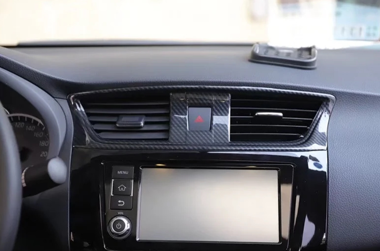 20PCS Black Carbon Fiber Car Interior Kit Cover Trim For Nissan Sentra 2016-2019