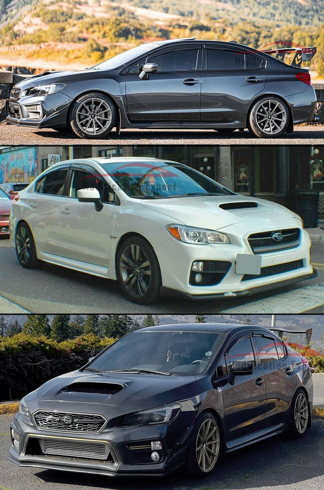 For 2015-21 Subaru WRX STI Wavy Mugen Smoke Tinted Window Visor Rain Guard Vent