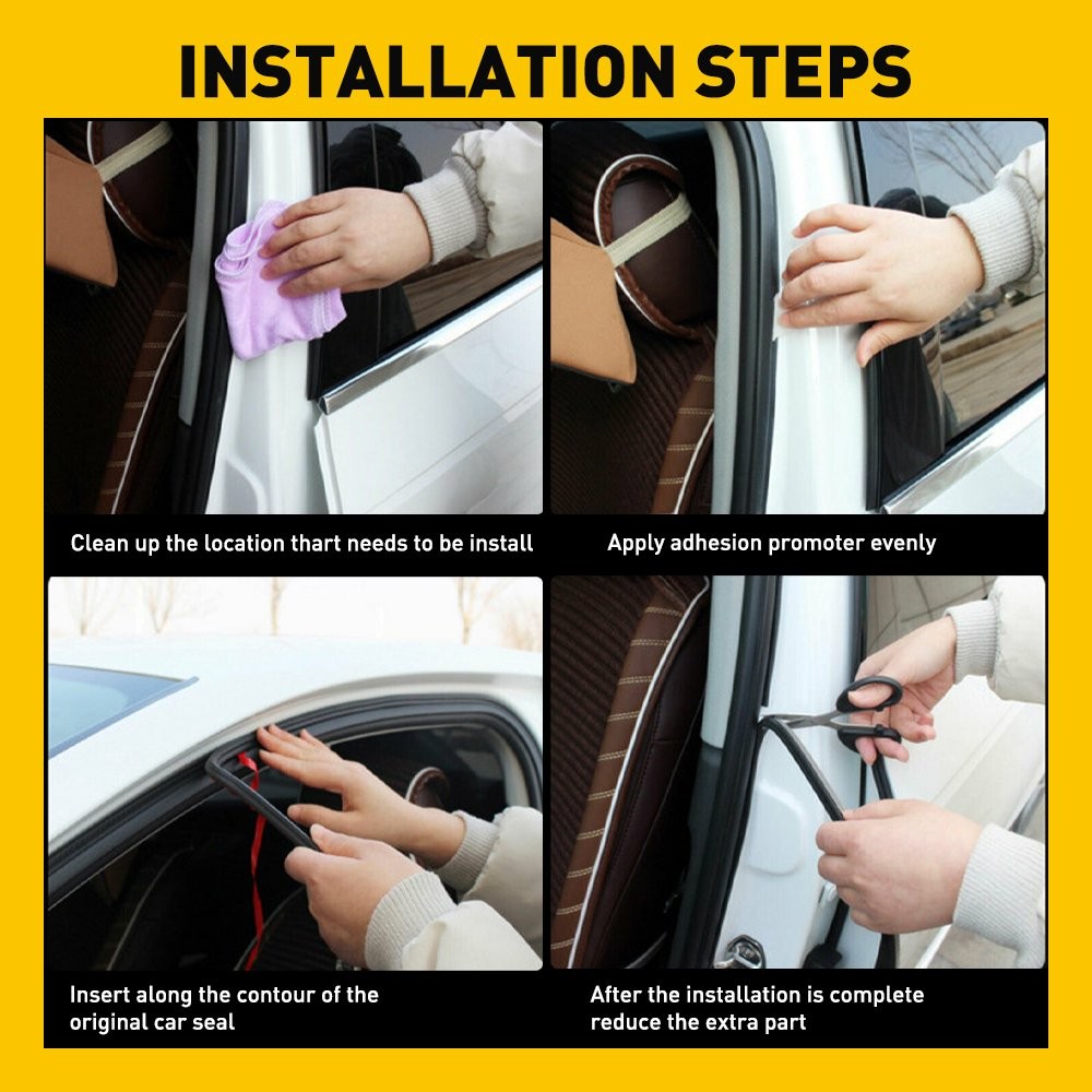 5M L-Shape Rubber Weather Seal Hollow Universal Car Door Strip Weatherstrip EJJ