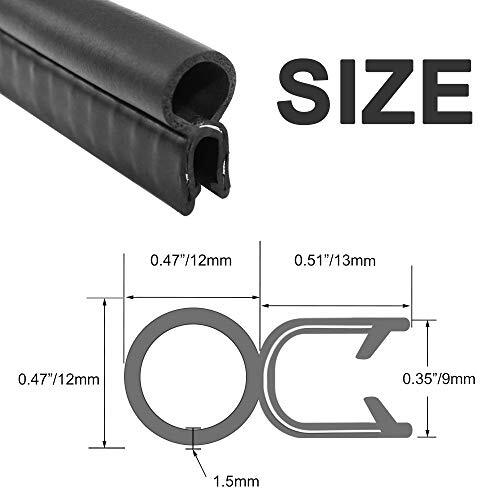 Car Door Rubber Seal Strip Fits 1/16″ Edge Trim Seal with Top Bulb for Cars