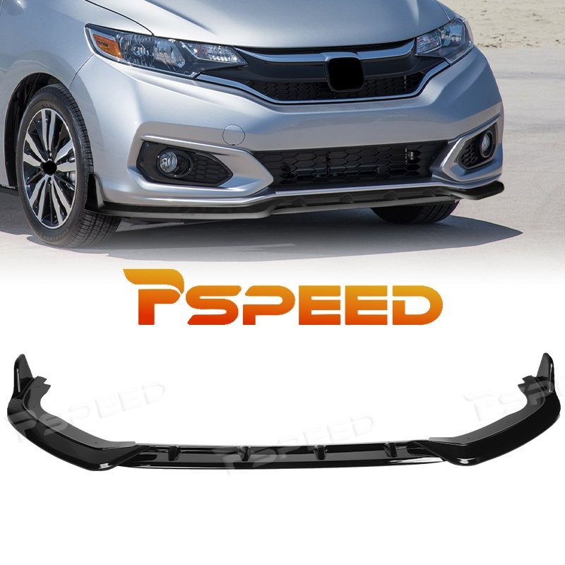 Glossy Black Front Bumper Spoiler Chin Lip Kit For Honda Fit 2018 2019 2020 2021