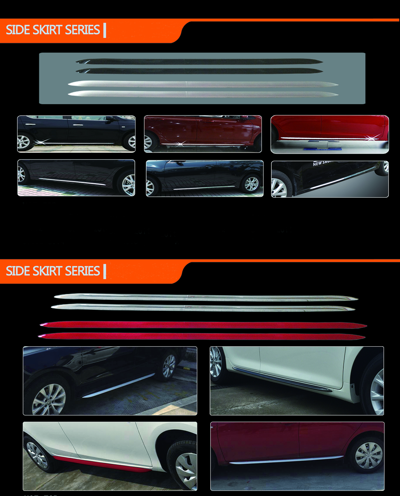 UNIVERSAL Chrome Lower Side Molding 3D Style 5.5 ft For Trucks Suvs Sedans