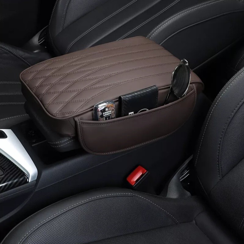 Car Armrest Box Pad With Storage Pockets Center Console Cover Pad Waterproof US