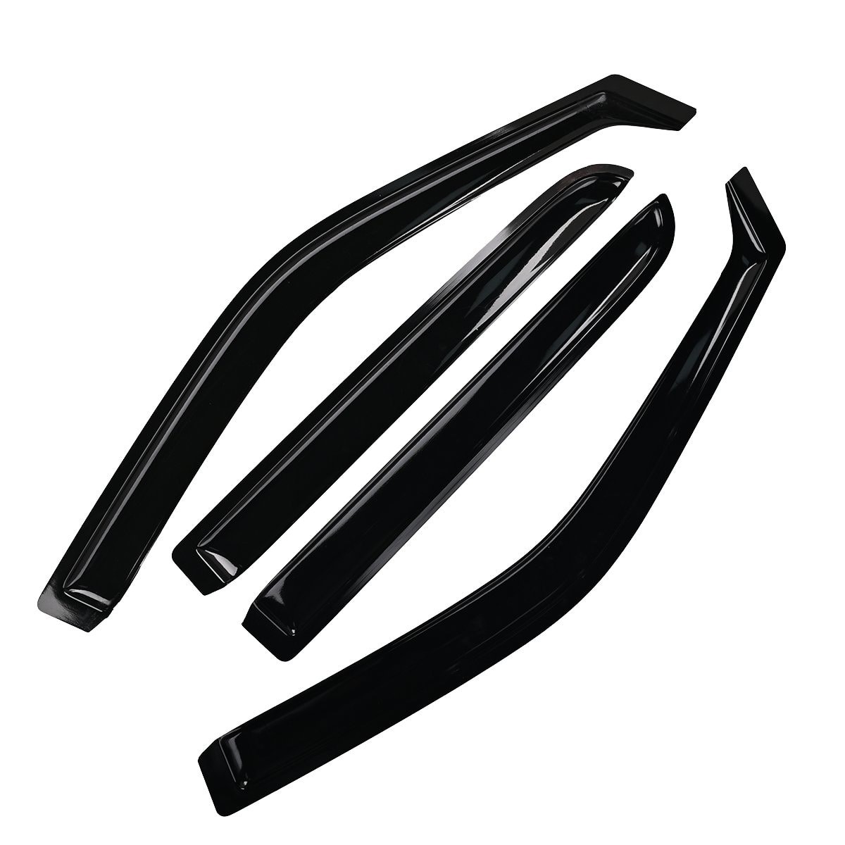 Black IN-CHANNEL Side Window Rain Guards Replace for Ford F-150 Crew Cab 2015-22
