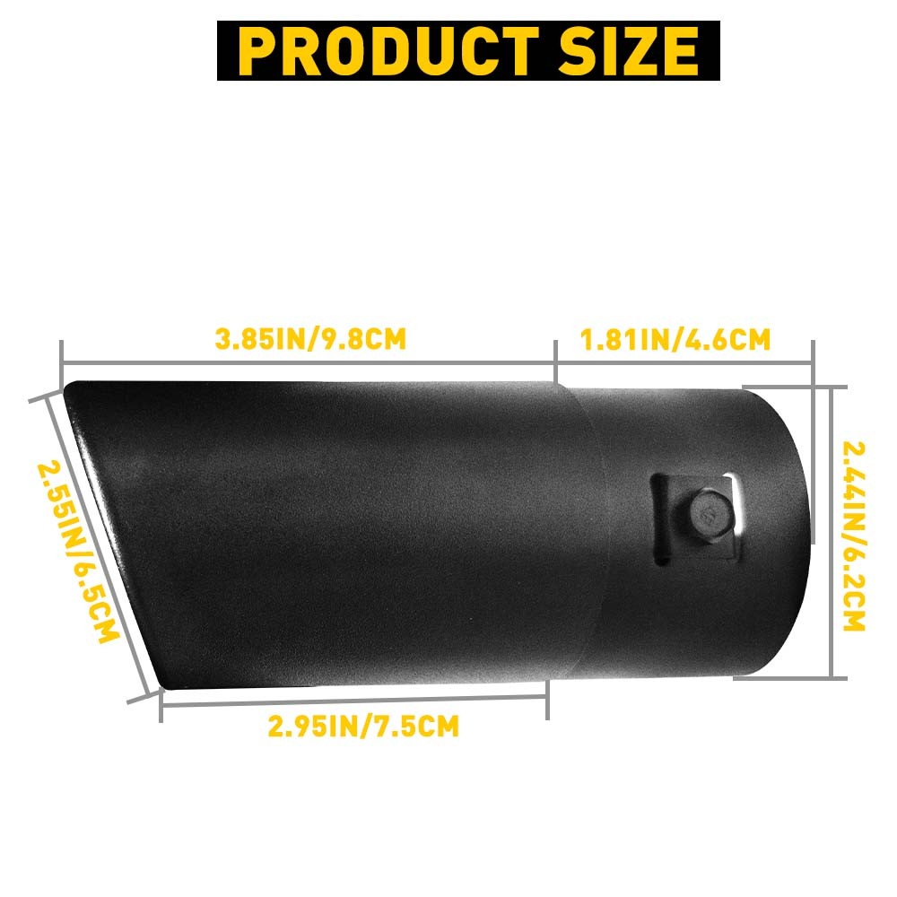 5.66″ in Car Clamp-on Exhaust Tip Exhaust Pipe Tail Muffler Stainless Bend Bevel
