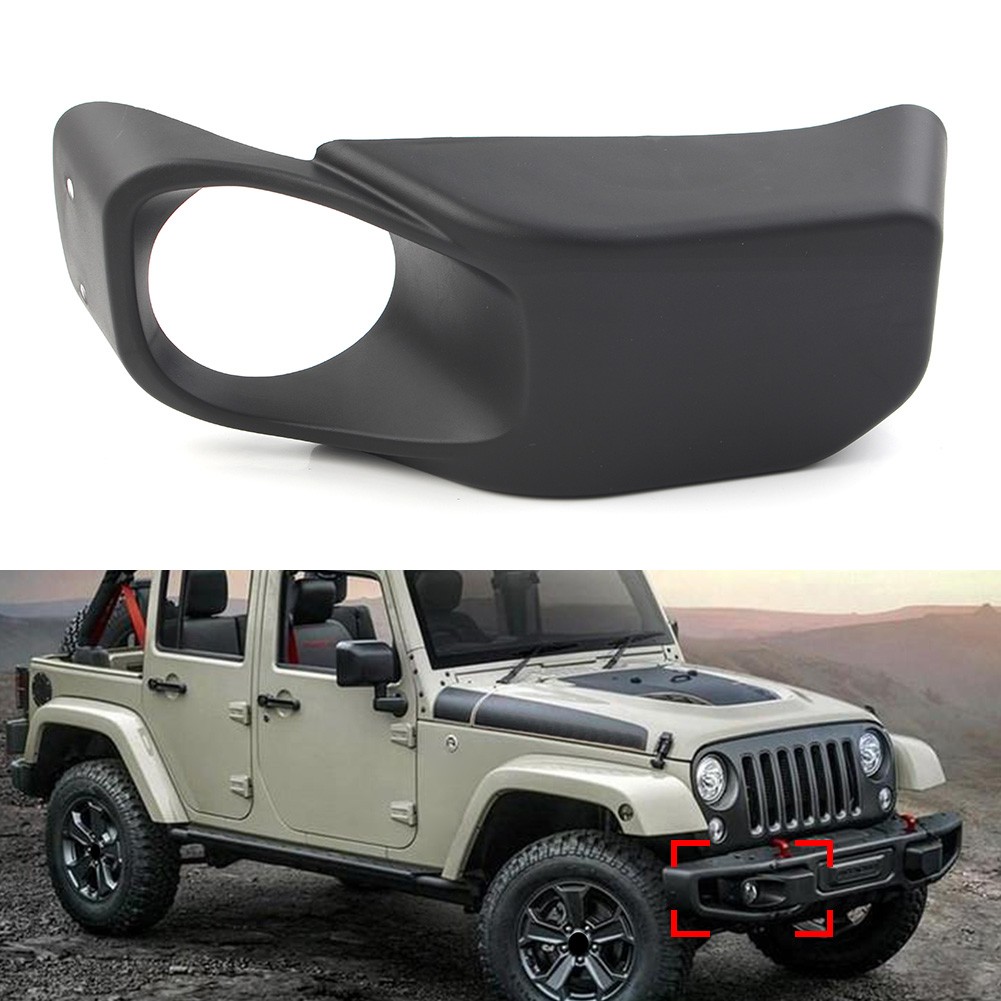 Right Side Front Bumpe Fog Light Lamp Bezels For 2013-2017 Jeep Wrangler