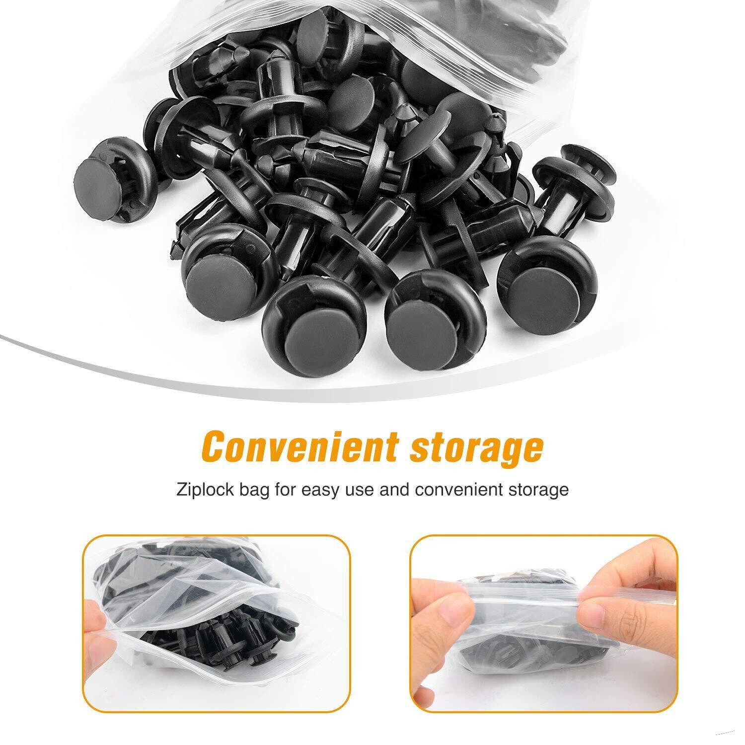 100 Pcs Fastener 10MM Auto Rivets Car Bumper Clips Hole Push Pin Plastic Fender