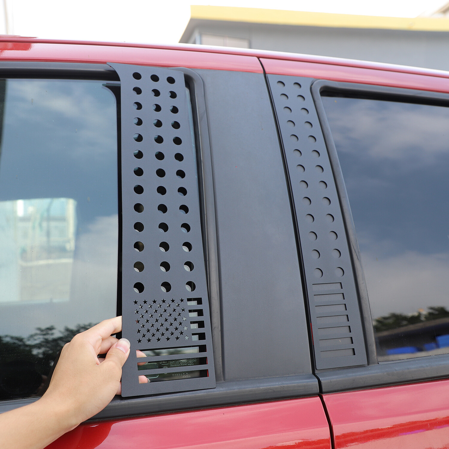 Alloy US Flag Style Window Pillar Posts Cover For Chevy Colorado/GMC Canyon 14+