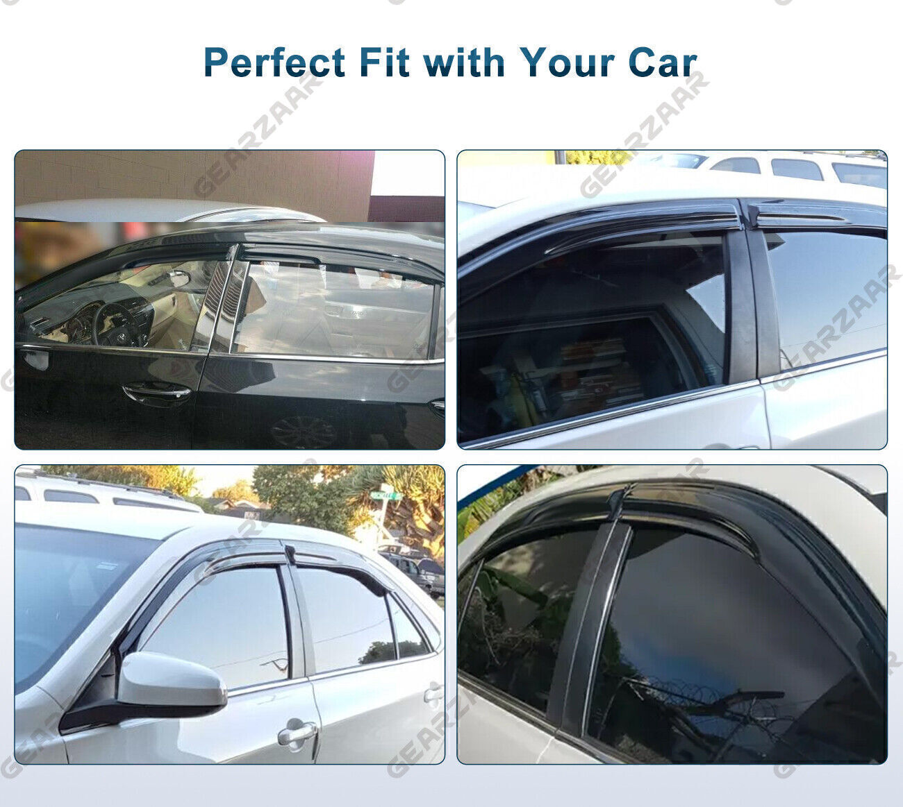 For 02-06 Toyota Camry Window Visor Vent Rain Sun Deflector Guard 4Pc Set