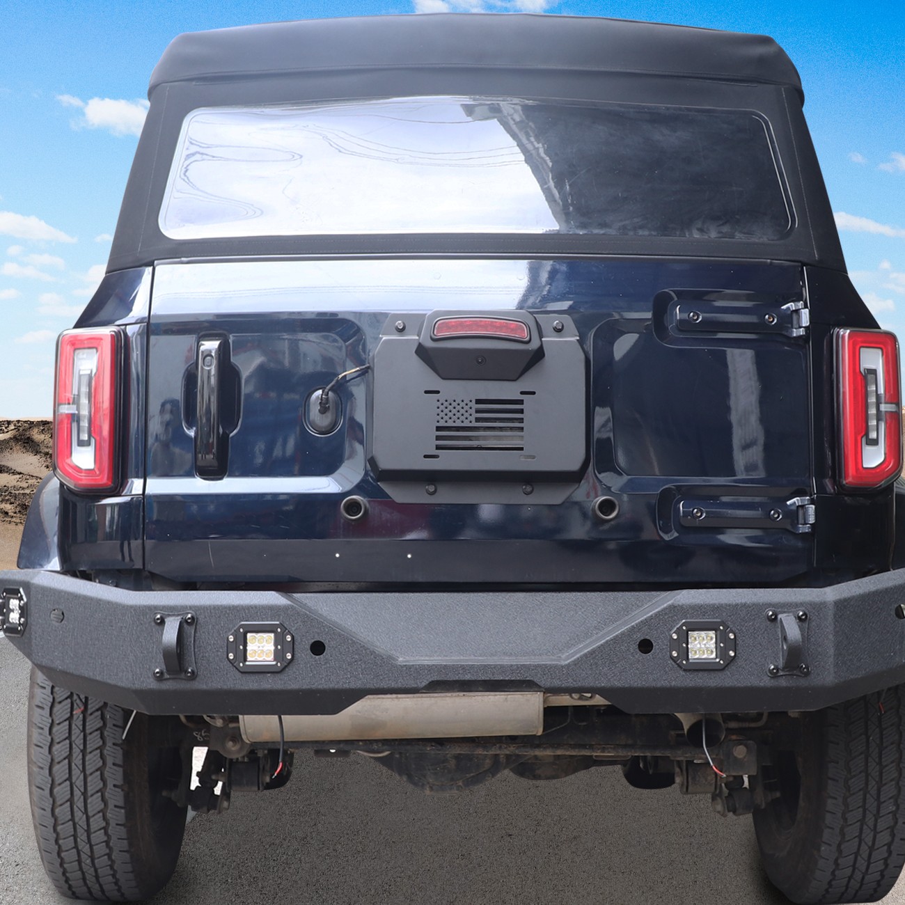 Black Powder Coated Spare Tire Delete Plate For Ford Bronco 2/4Door 2021-2025