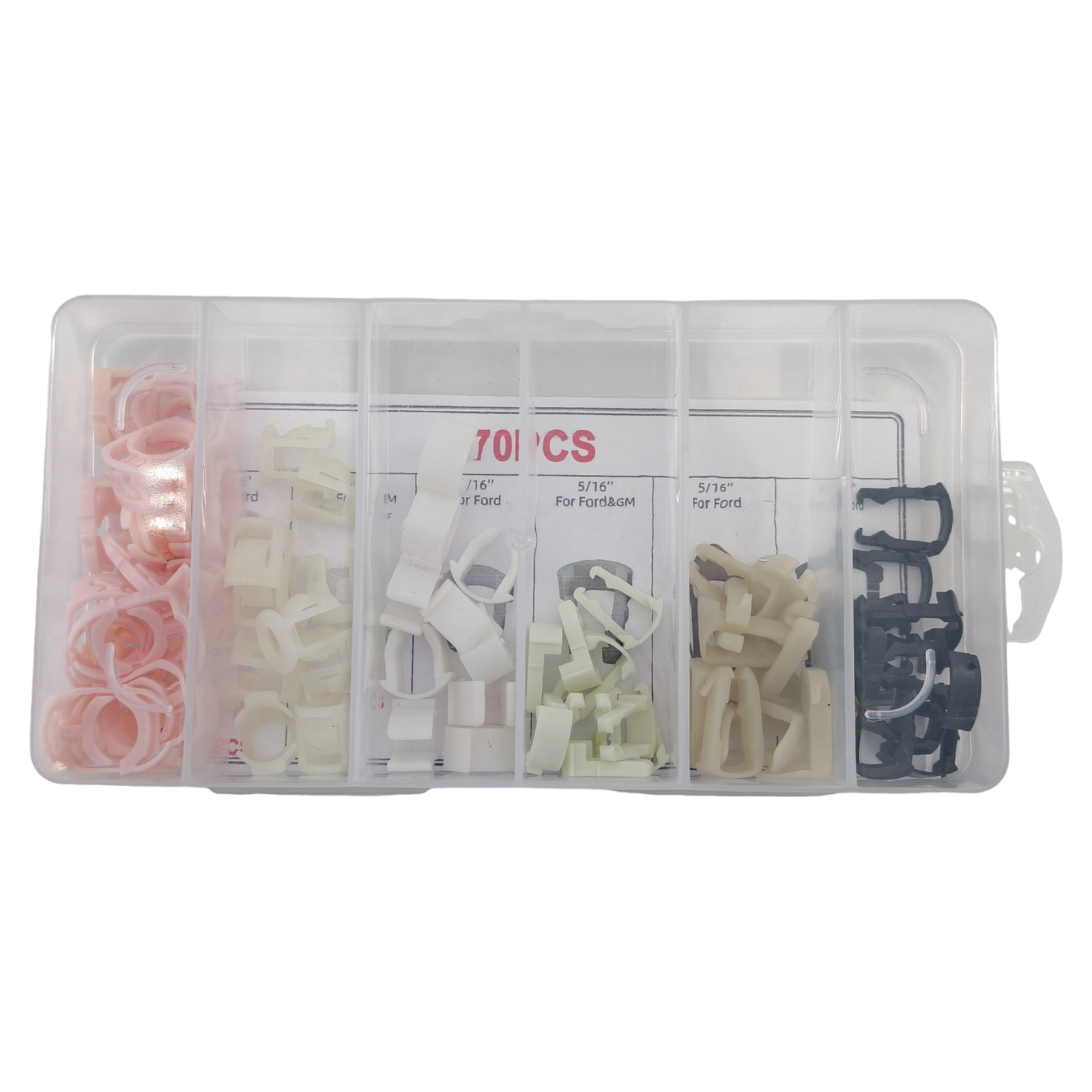 70 Pcs Fuel Line Retainer Clip Size Assortment Fit For Chrysler Ford