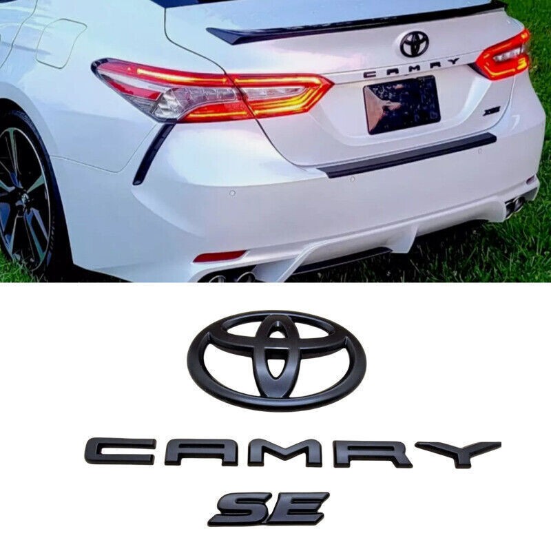 NEW 3PCS 2018-2023 TOYOTA CAMRY SE Matte Black EMBLEM OVERLAY KIT PT948-03191-02