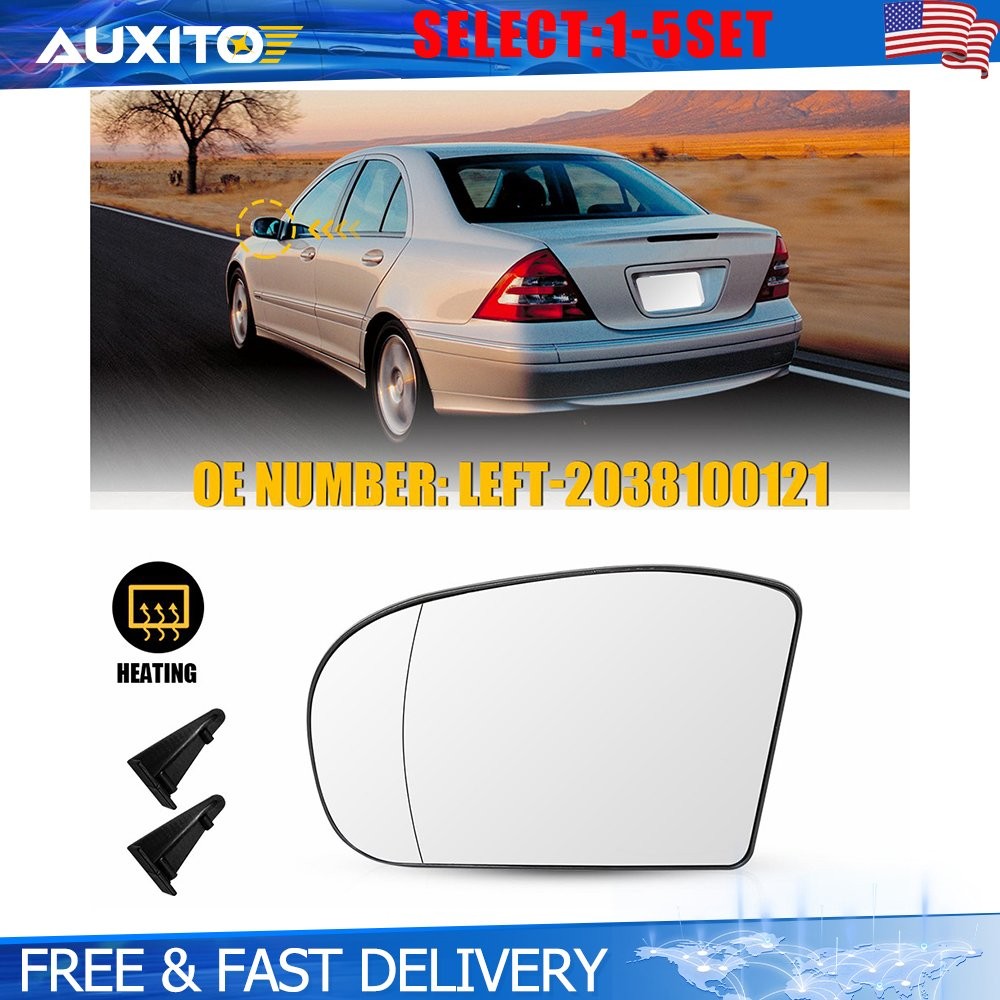 Driver Side Mirror Glass Heated Fit Mercedes-Benz E-class W211 C-class W203 1-5X