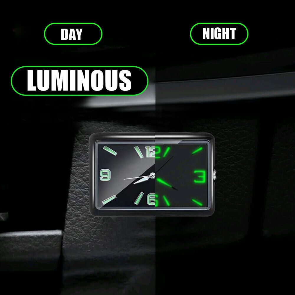 Luminous Digital Clock Vehicle Car Interior Dashboard Air Outlet Stick-On Mount