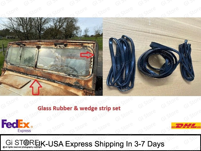 For Willys Jeep CJ6 Outer + Inner Windshield Rubber Set