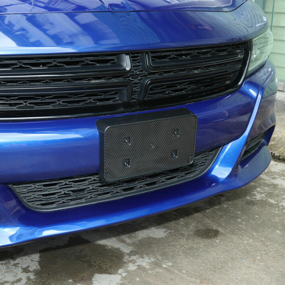 Center Front License Plate Holder Bracket Base Trim For Dodge Charger 2015-2023