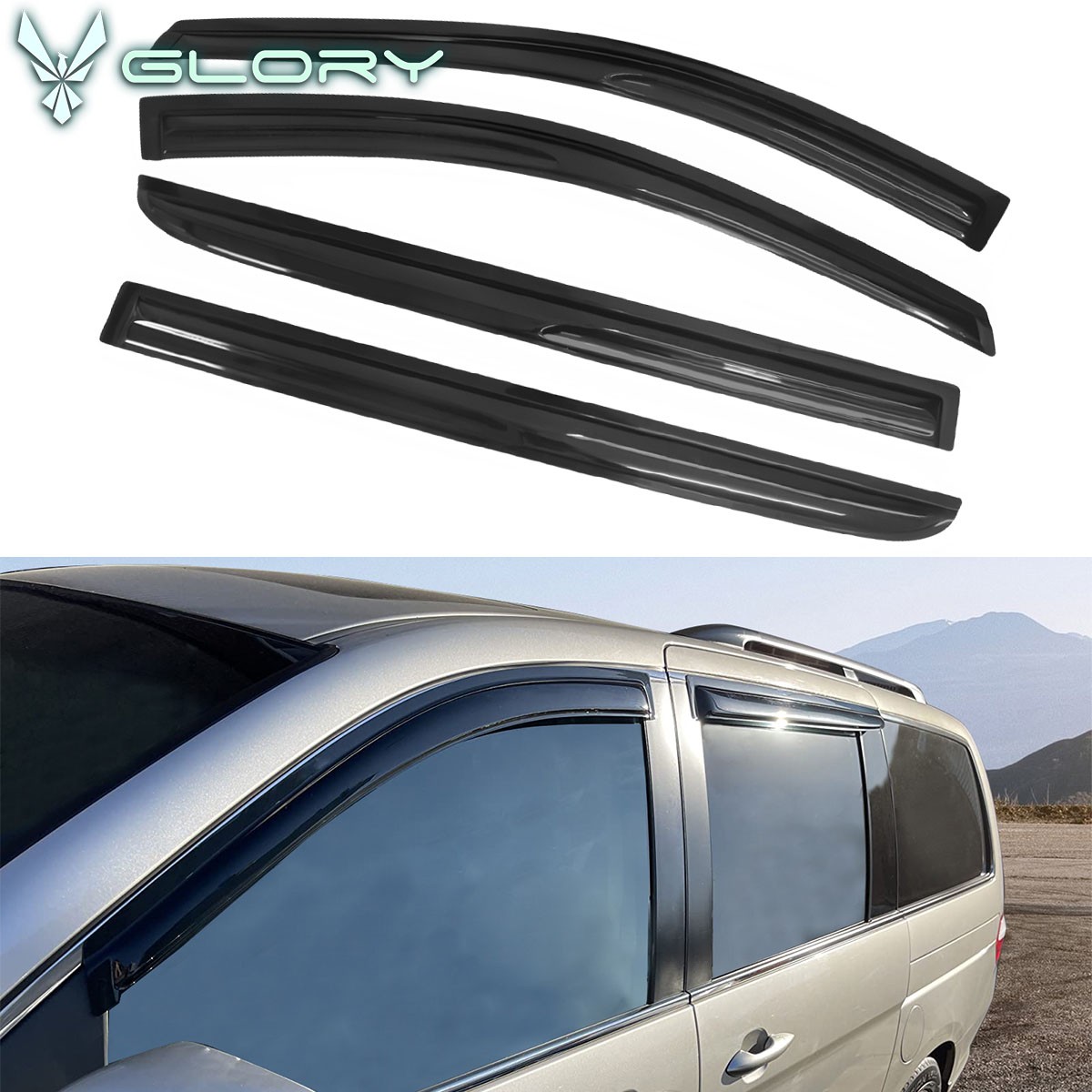 Fits 05-10 Honda Odyssey Mugen Style Acrylic Window Visors Vent Guard Deflector