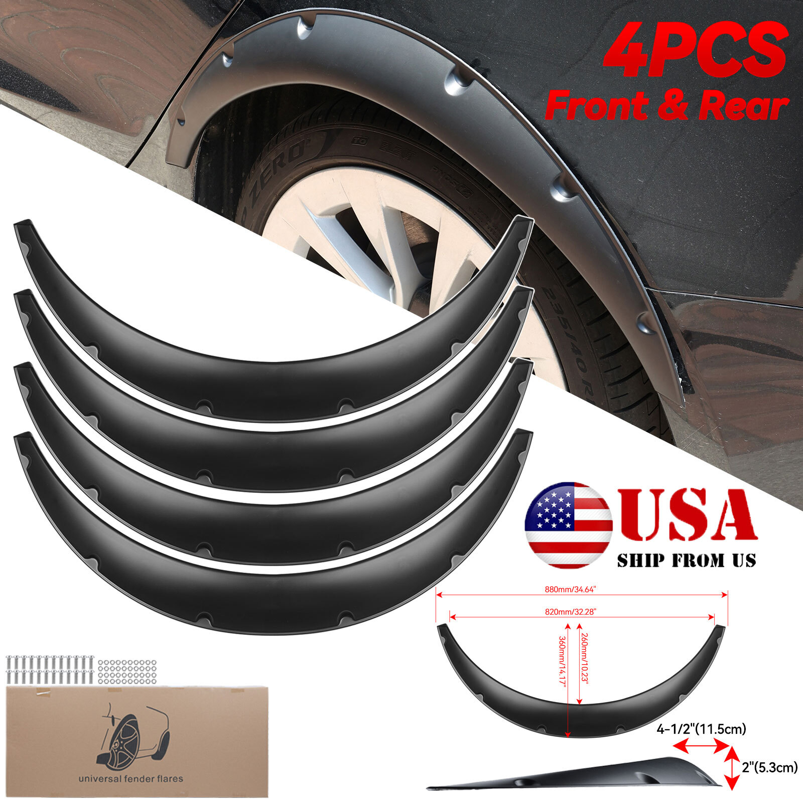 4PCS For Nissan Frontier Car Flexible Fender flares Wide Body kit Wheel Arches