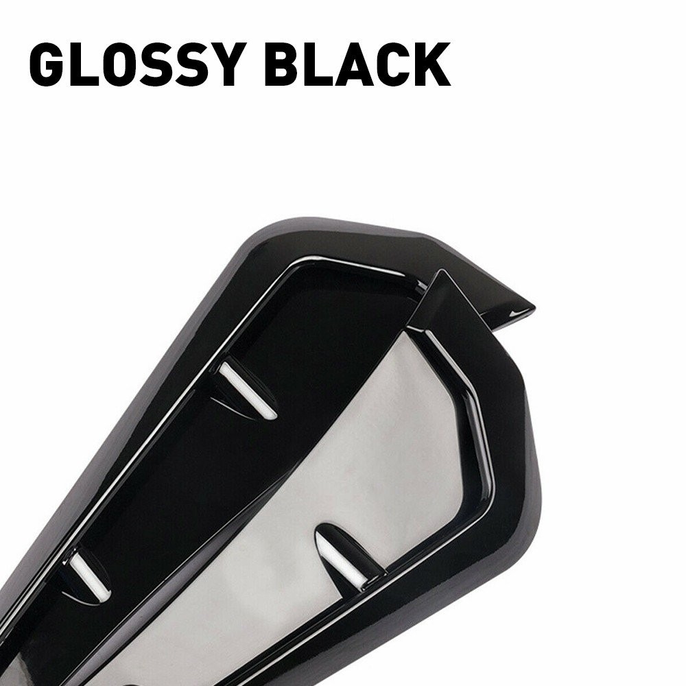 For 2016-2021 Honda Civic Glossy Black Side Fender Vent Air Wing Cover Trim 4PCS