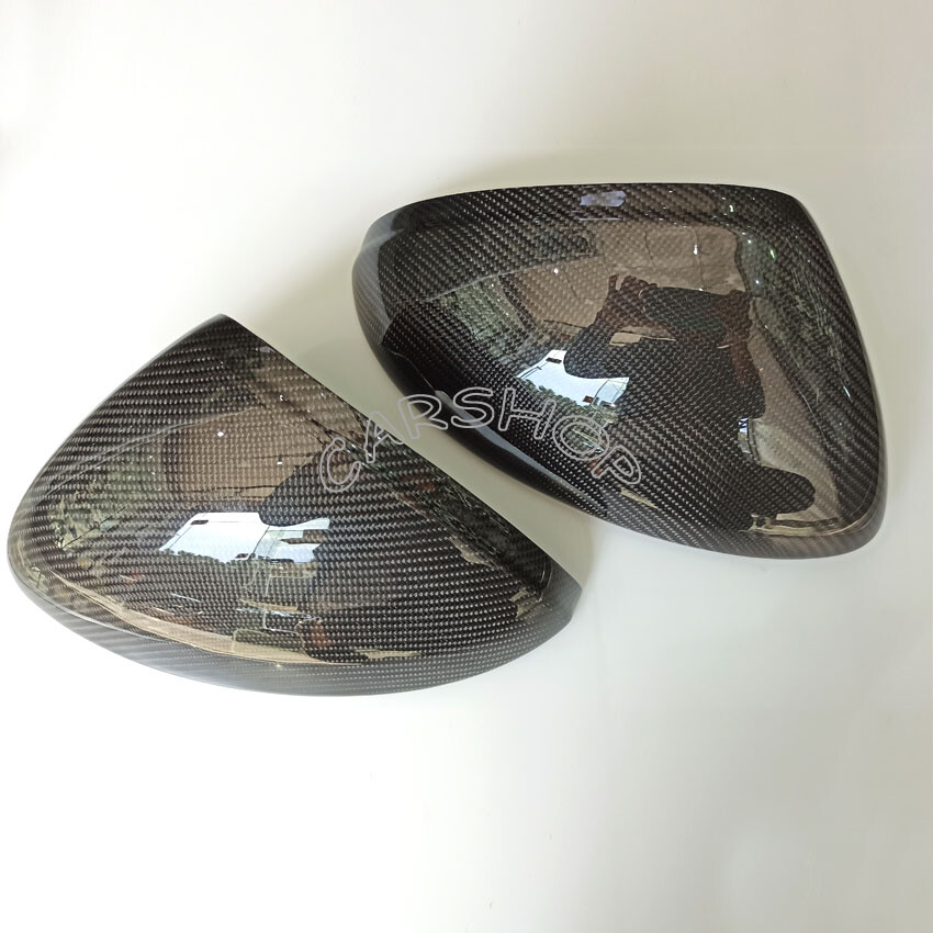 Real Carbon Fiber Side Mirror Cover Caps Overlay For Porsche Cayenne 2018-2023