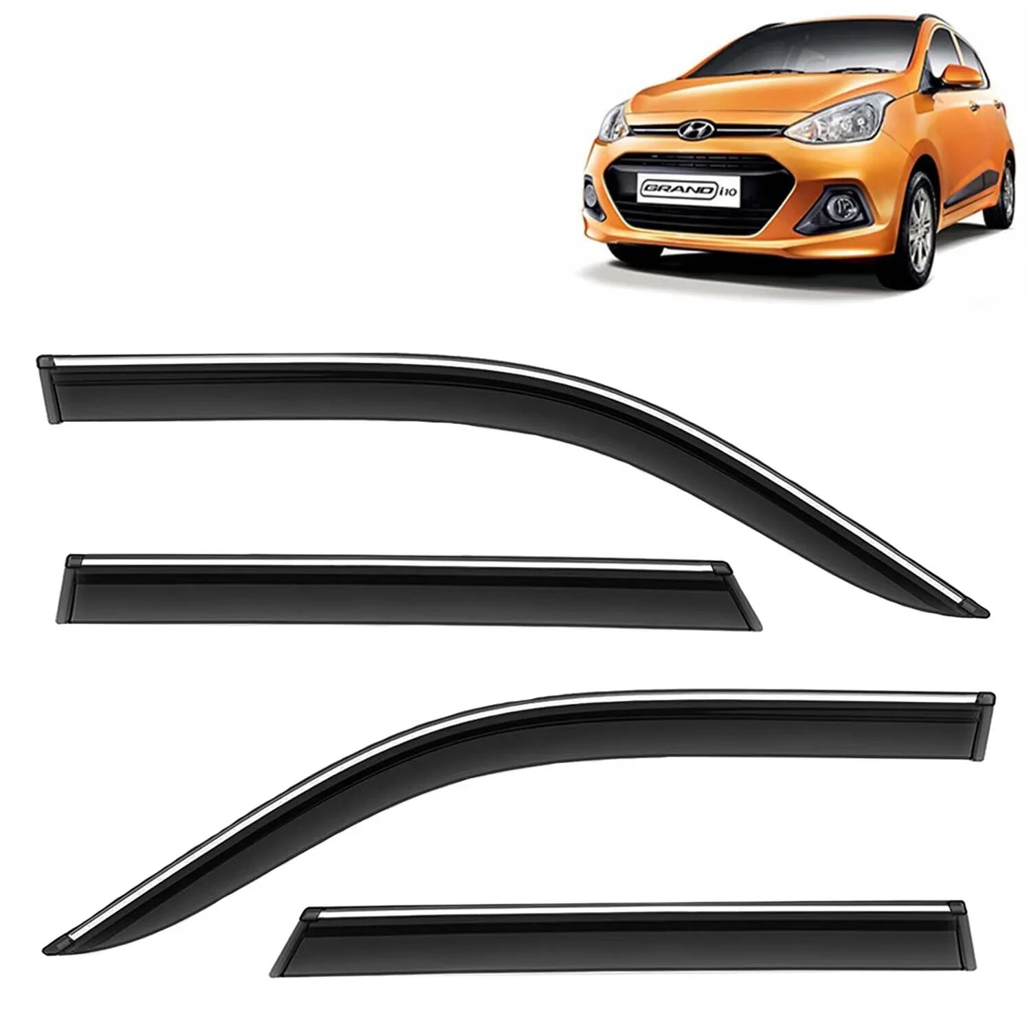 Hyundai Grand i10 Door Visor Rain Guard Wind Deflector Set of 4 Pieces