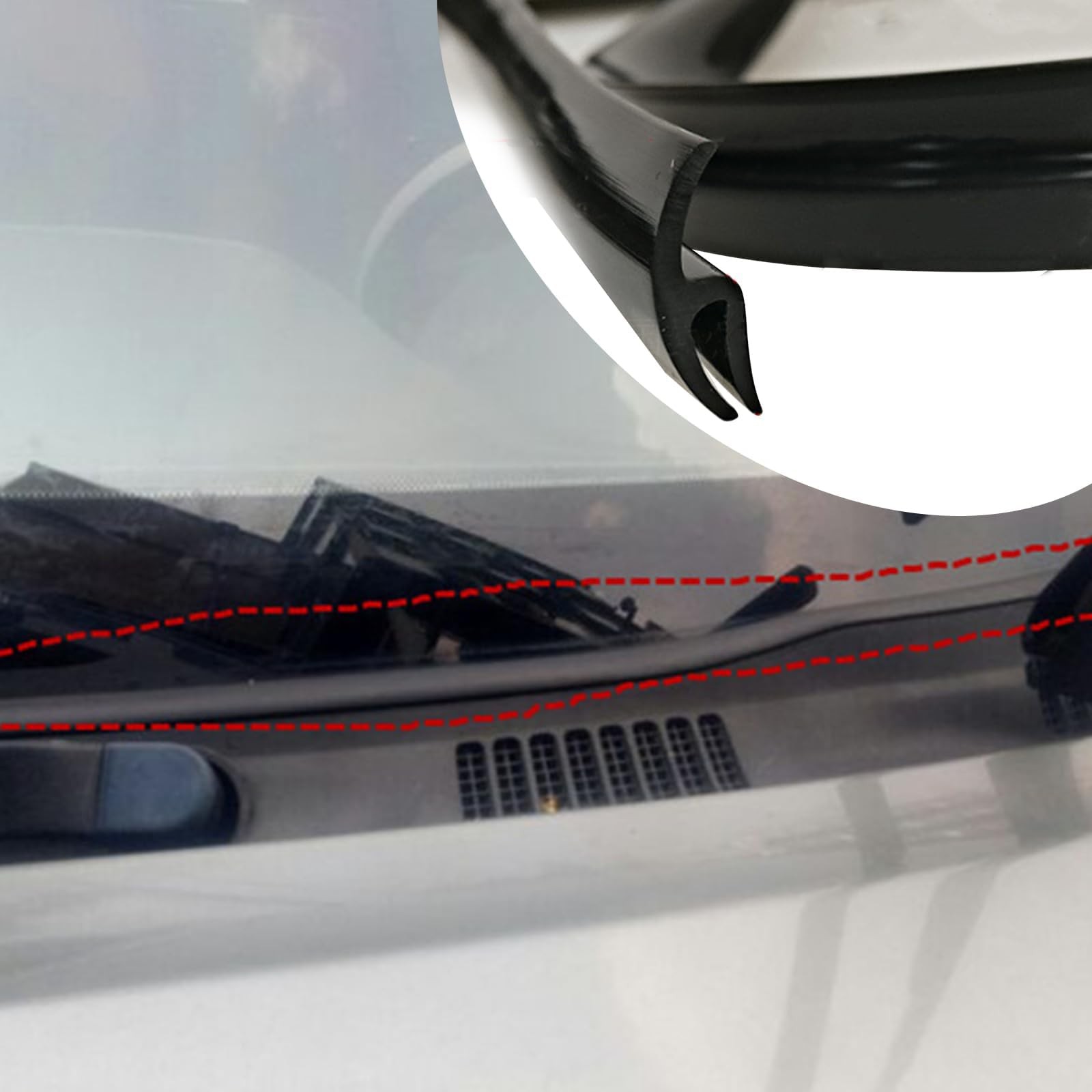 5.9ft Rubber For Jaguar Car Front Windshield Panel Seal Strip Moulding Trims