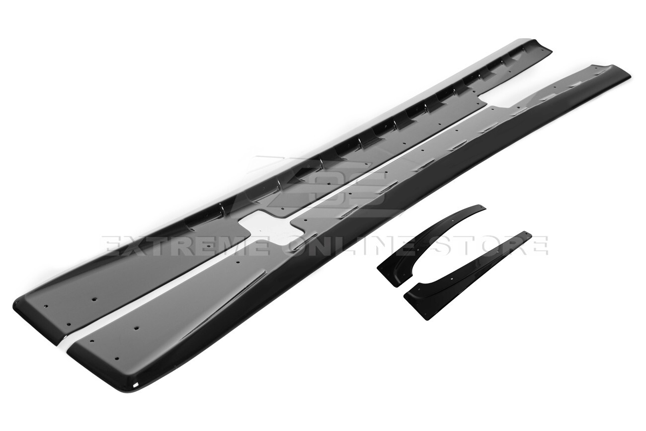 For 97-04 Corvette C5 ZR1 GLOSSY BLACK Front Vented Lip Side Skirts Rear Spoiler
