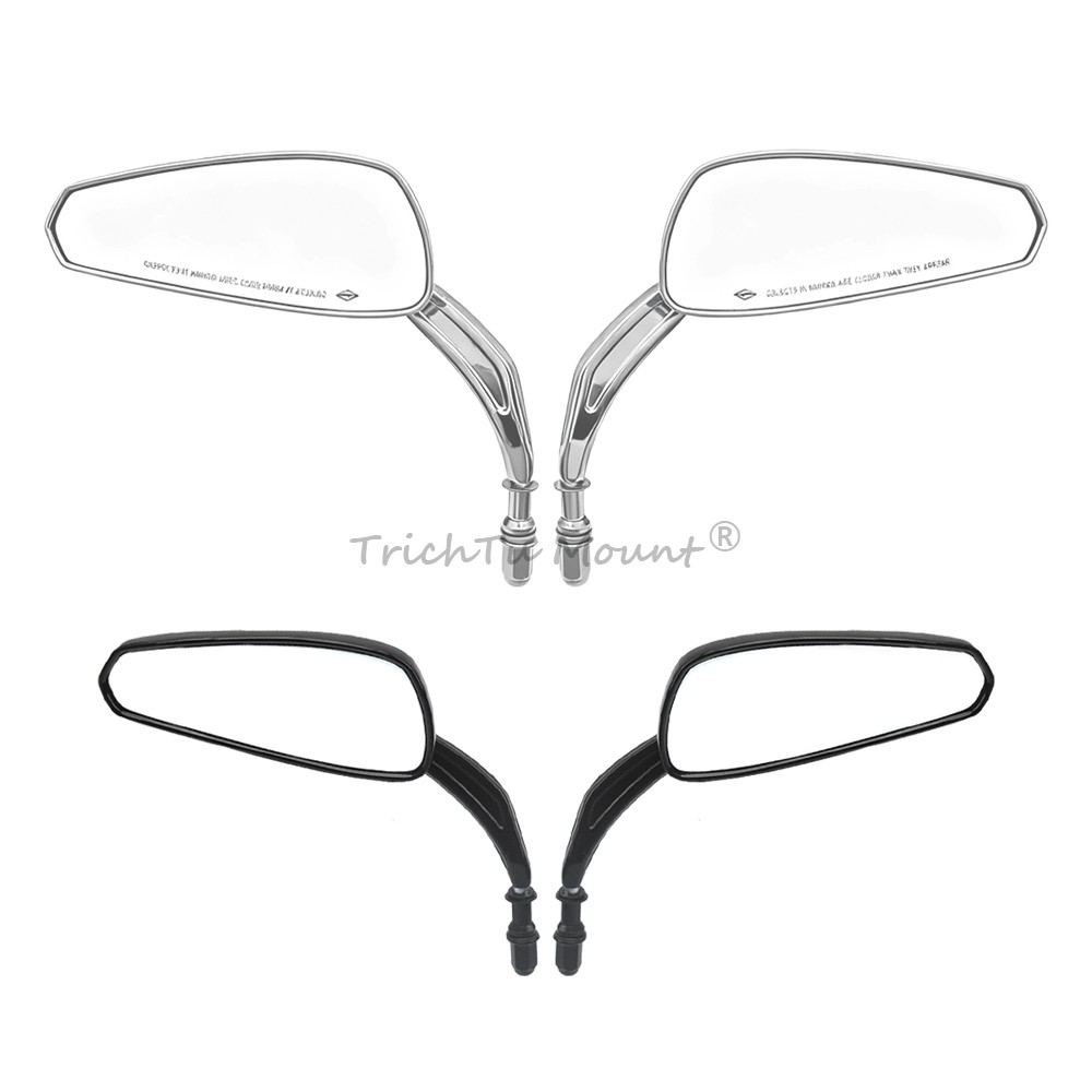 For Harley Davidson Softail Deluxe 8mm Motorcycle Rear View Mirrors Chrome/Black