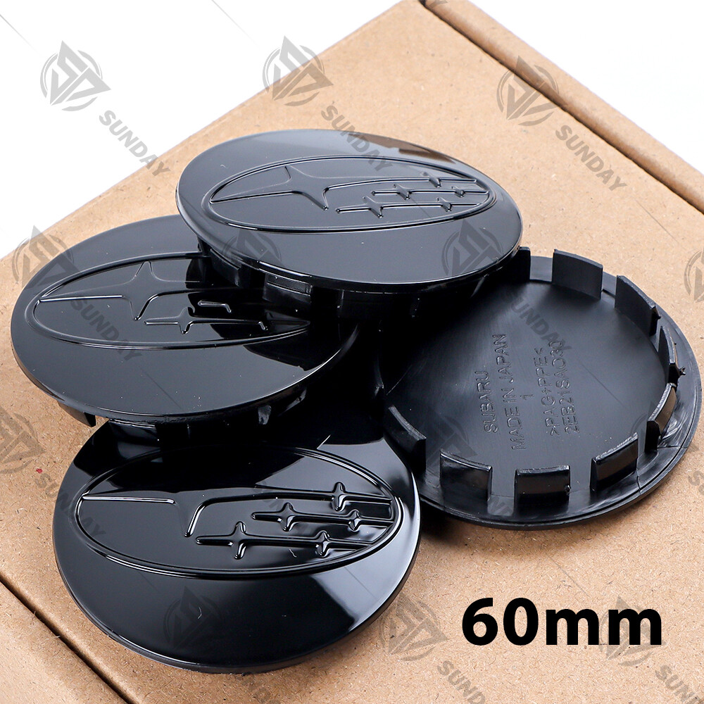 4x For Forester Impreza Crosstrek 60mm Wheel Center Cap Gloss Black 28821SA030X