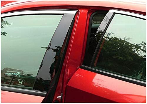 6Pcs Piano Black Door Window B-Pillar Posts Cover Trim For 2016-2020 Honda Civic