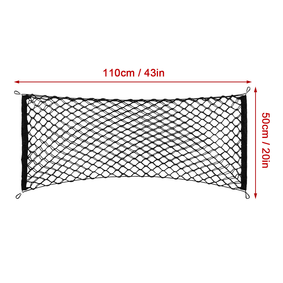 43*20 in Trunk CARGO NET Car Nylon Elastic Mesh Organizer Truck SUV 4 Hook Rear