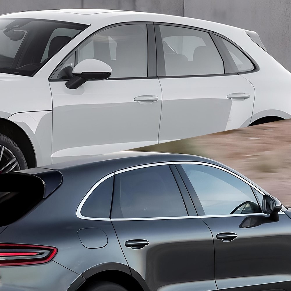 Polycarbonate Glossy Black Pillar Posts Door Trim Window Fit Porsche Macan 14-22
