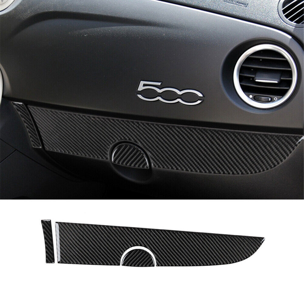 27pcs For Fiat 500 2012-2015 Carbon Fiber Full Kits Interior Trim Set