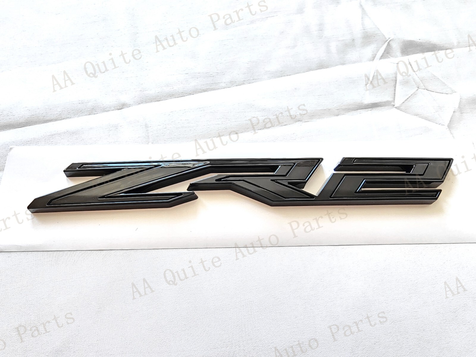 1PCS Gloss Black Front Grill ZR2 Emblem Badge Fit 2022-2024 Silverado 1500