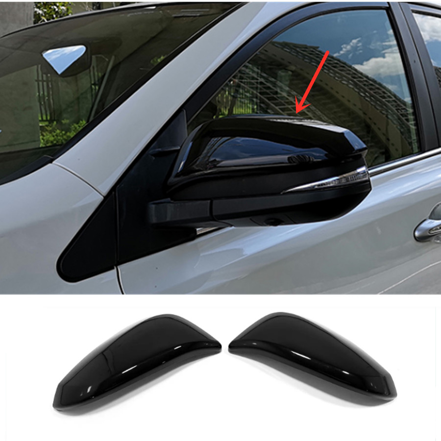 For Toyota Highlander 2015-2019 Bright Black Side Mirrors Rearview Trim Cover 2X