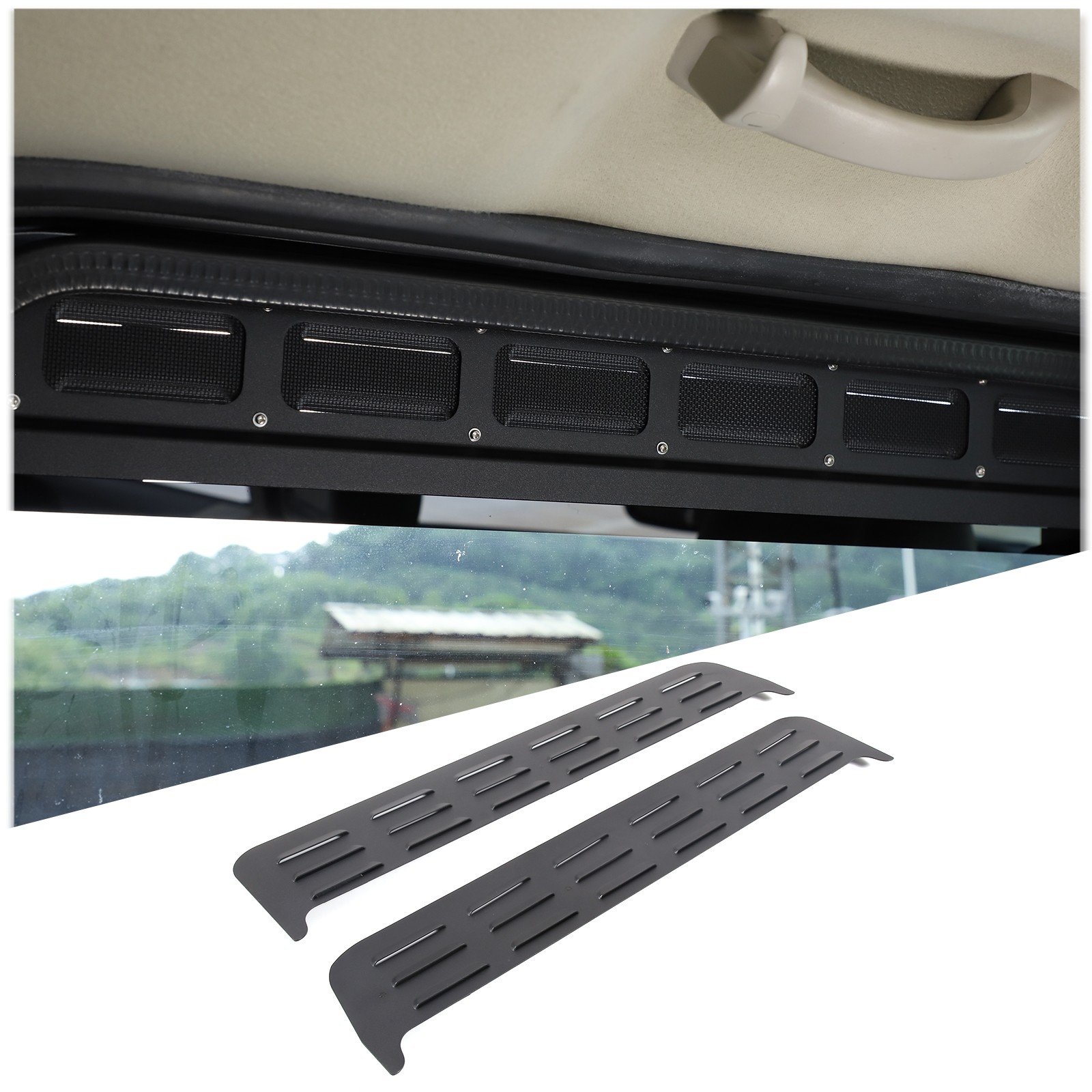 Rear Door Window Louver Air Vent Panel Trim For Hummer H2 2003-2009 Accessories