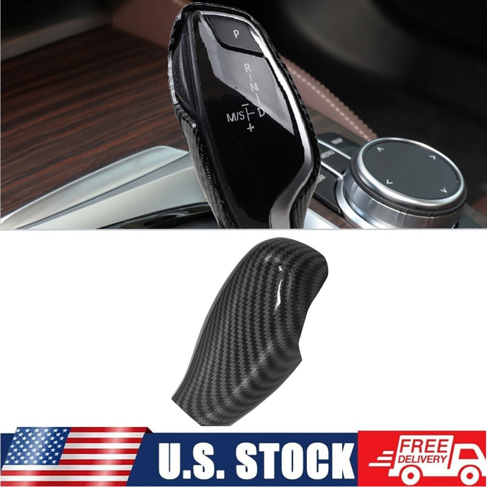 Gear Shift Knob Head Cover Trim Carbon Fiber ABS For BMW 5 Series G30 2018-2022
