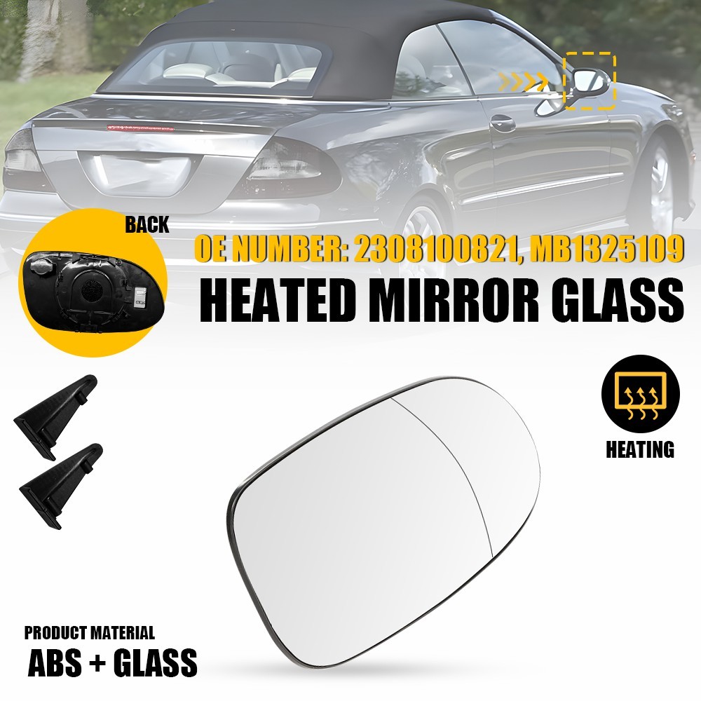 Mirror Glass Heated W/ Power Adjust for Mercedes-Benz CLK320 CLK350 CLK430 1/2X