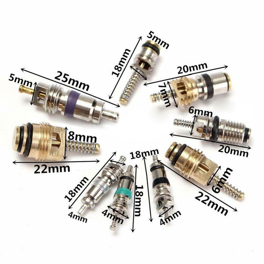 134pcs 9 kinds Of Assortment A/C Conditioning Valve Core R134 Kit Assortment Kit