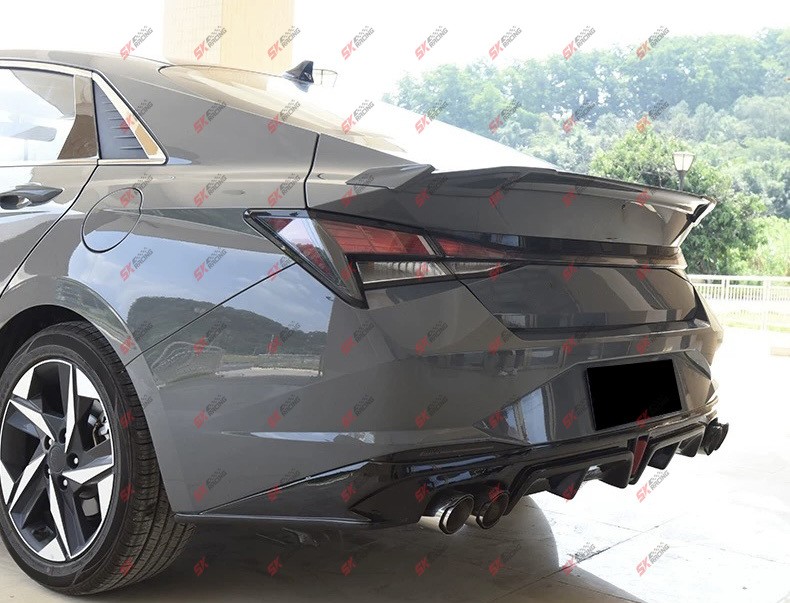 For Hyundai Elantra 2021-2025 ABS Glossy Black Rear Trunk Lip Spoiler Wing Kits