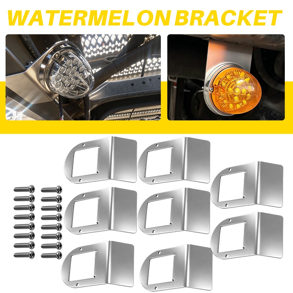 8x Clamp Style Watermelon Lamp Mount Bracket Stainless Steel For Truck Trailer