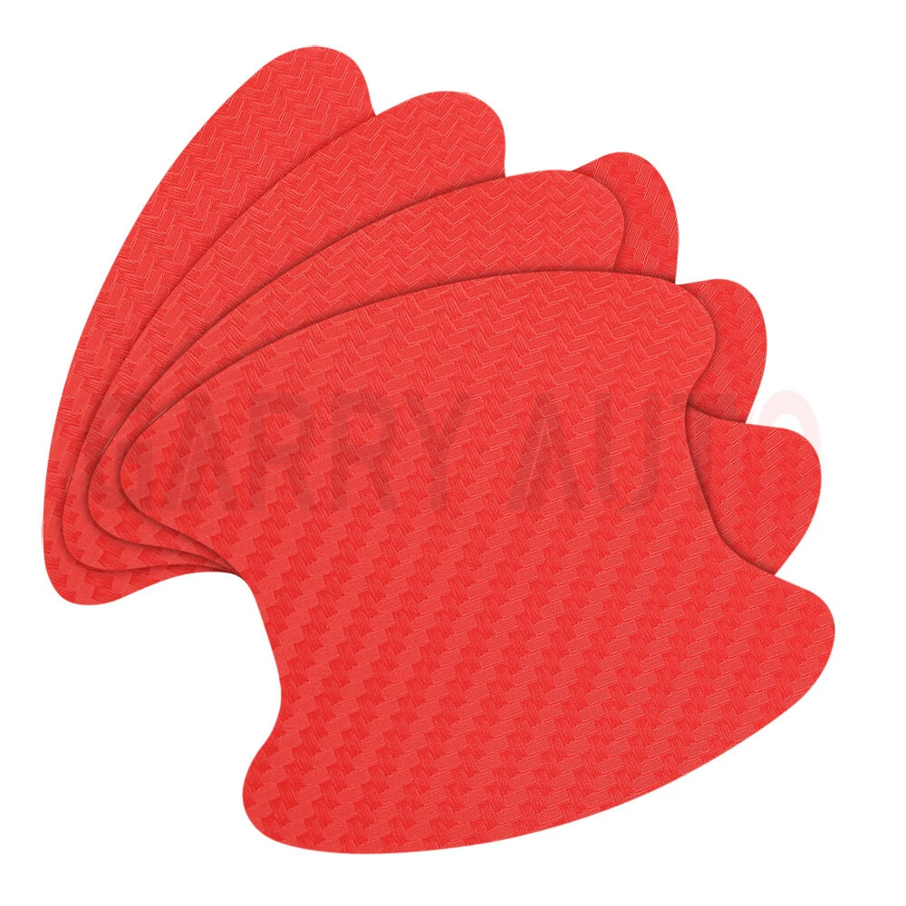Red Carbon Fiber Car Door Handle Protector Film Anti Scratch Sticker 4PCs Set