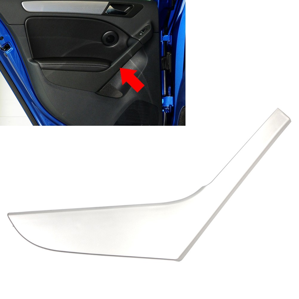 1x Left ISide nner Door Handle Trim Cover Silver For VW Golf MK6 2009-2013