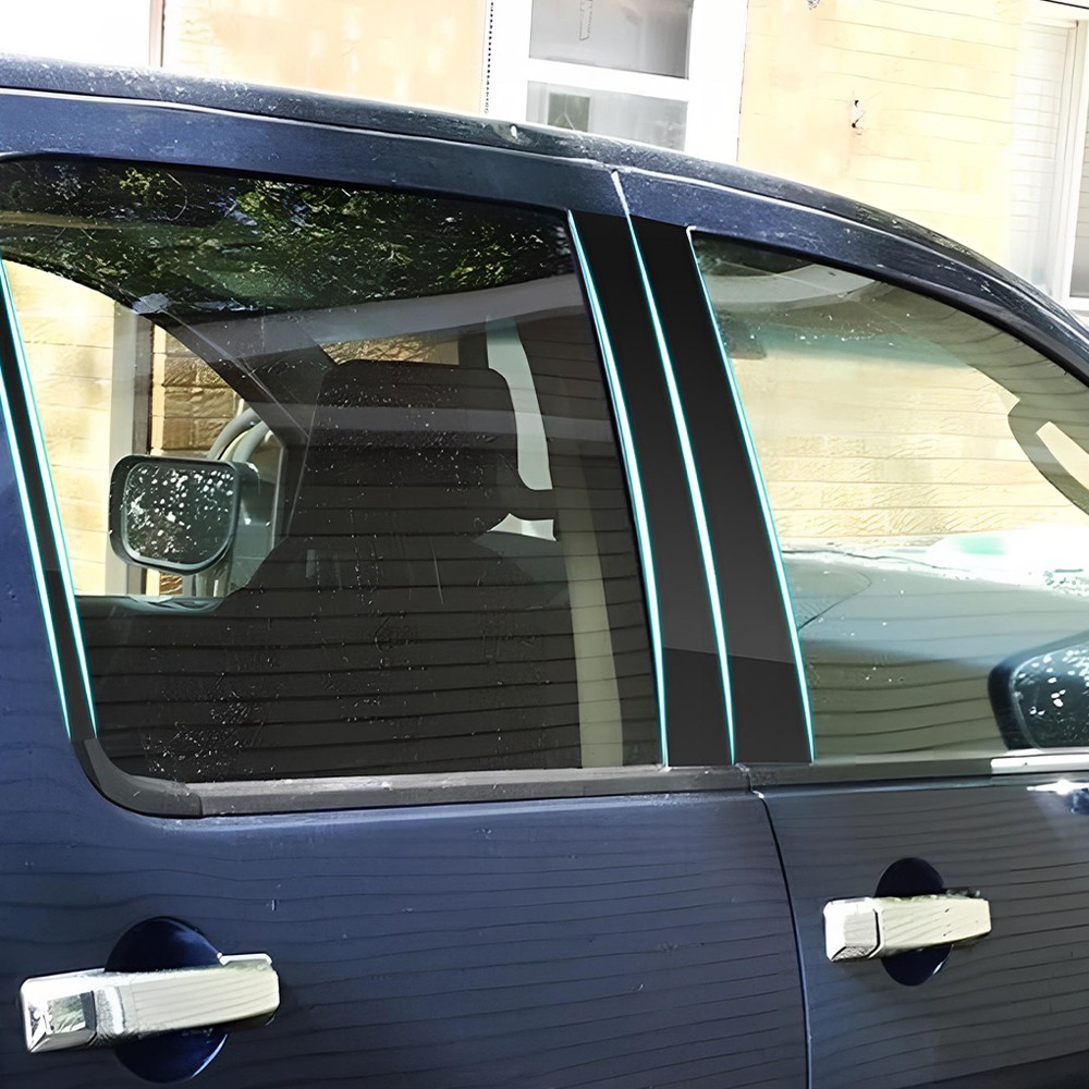6PCS Chrome/Black Pillar Posts Window 2004-2015 Door for Nissan Titan Crew Cab