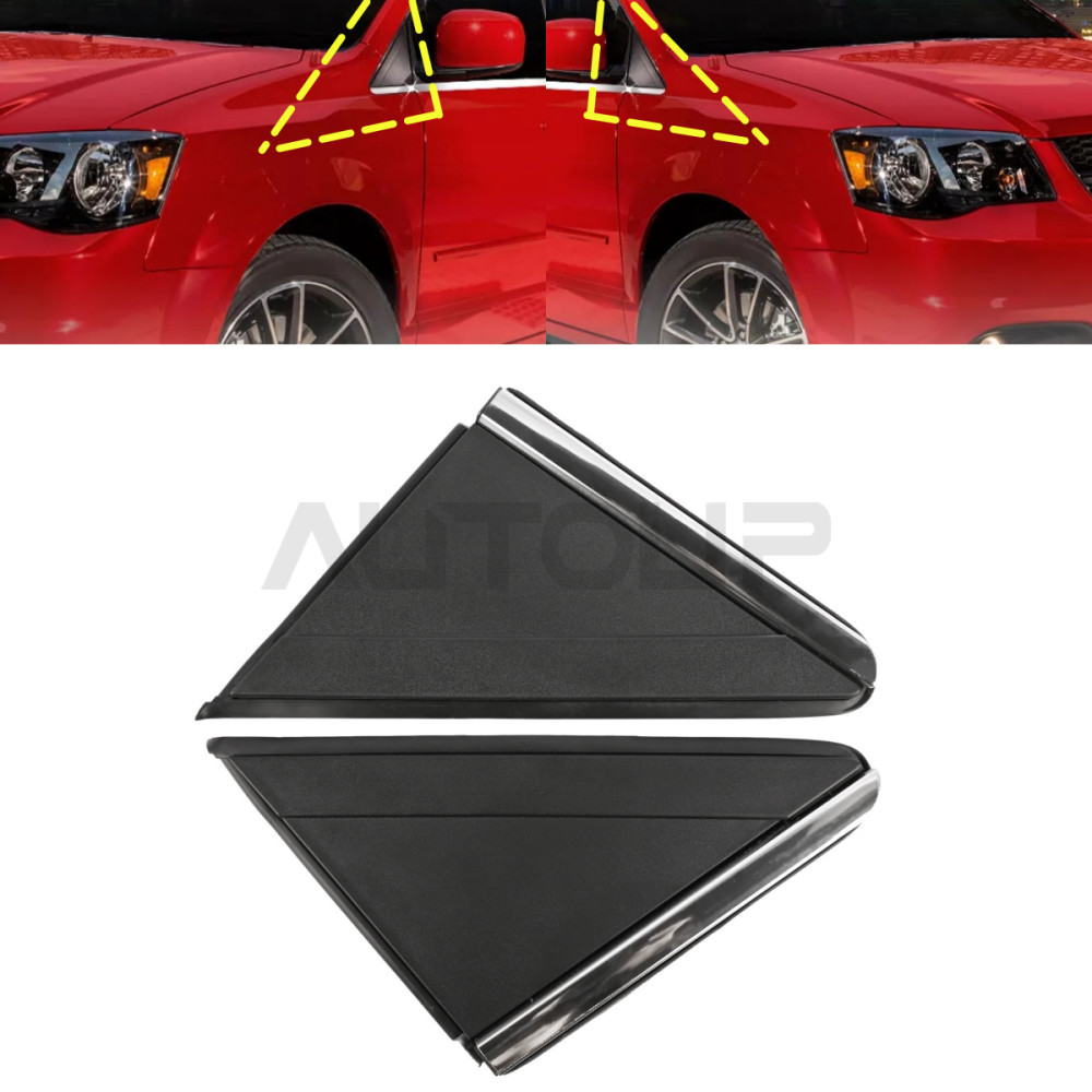 Left & Right Side Mirror Flag Applique Trim For 2008-2020 Dodge Caravan