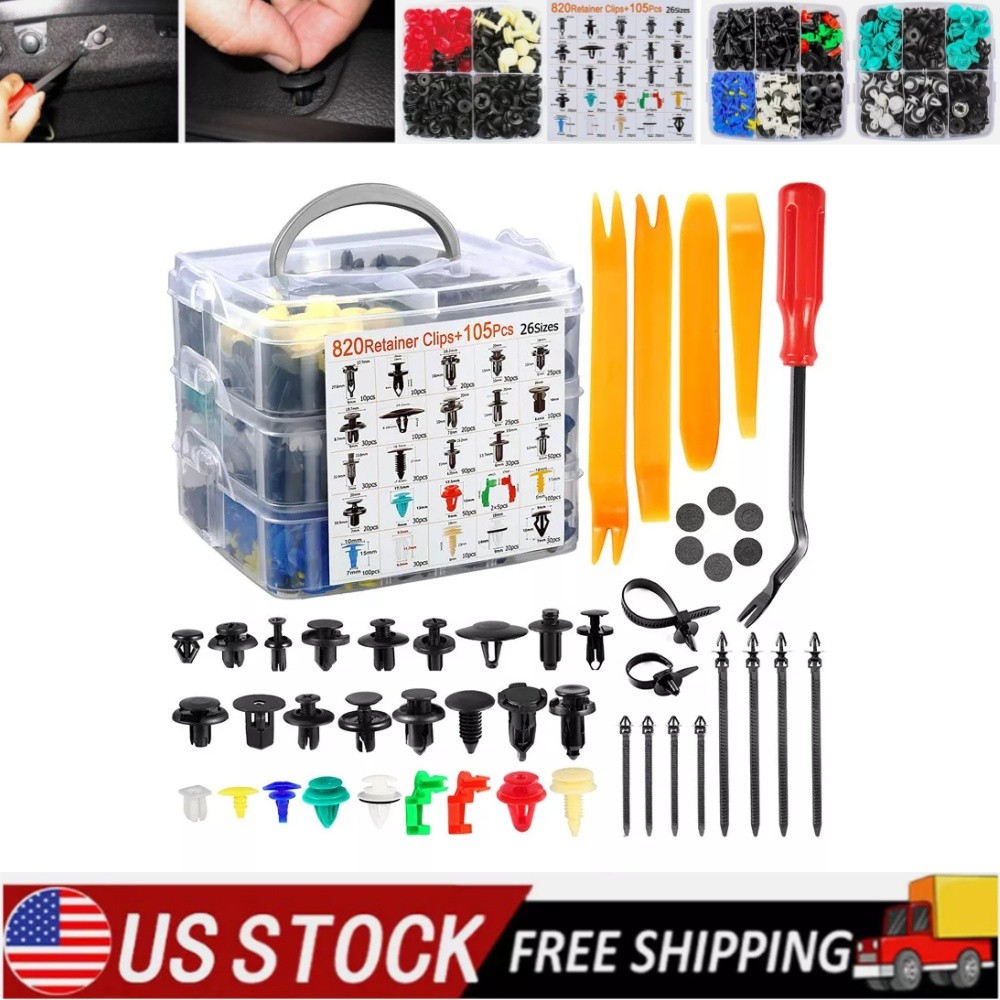 925Pcs Car Body Push Pin Rivet Door Bumper Trim Panel Fastener Clips Moulding
