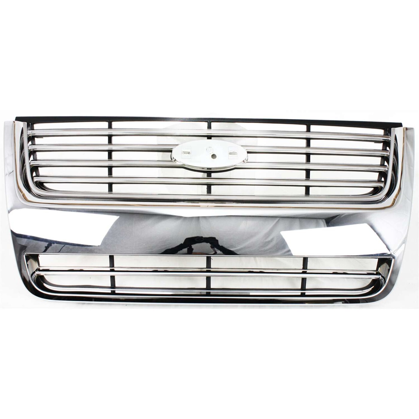 Grille For 2006-2010 Ford Explorer Chrome Shell w/ Black Insert Plastic CAPA